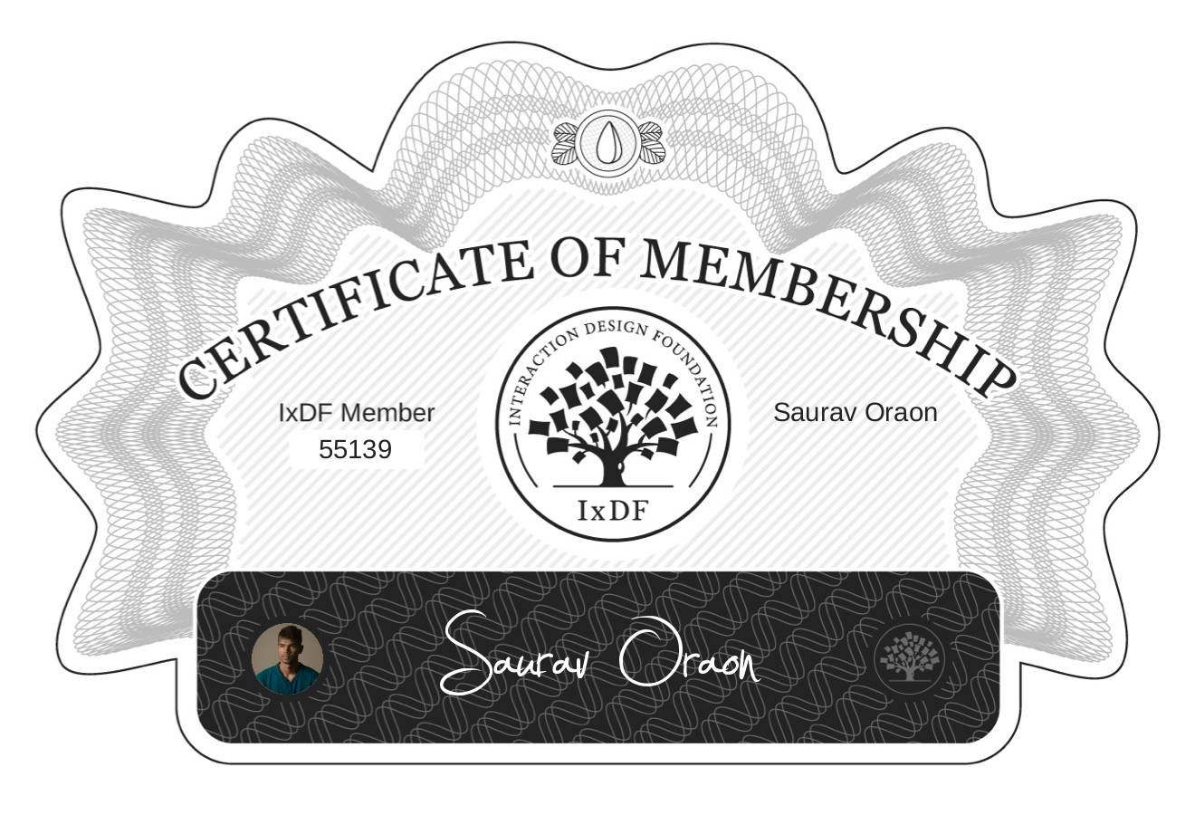 Certificate of Membership – Saurav Oraon