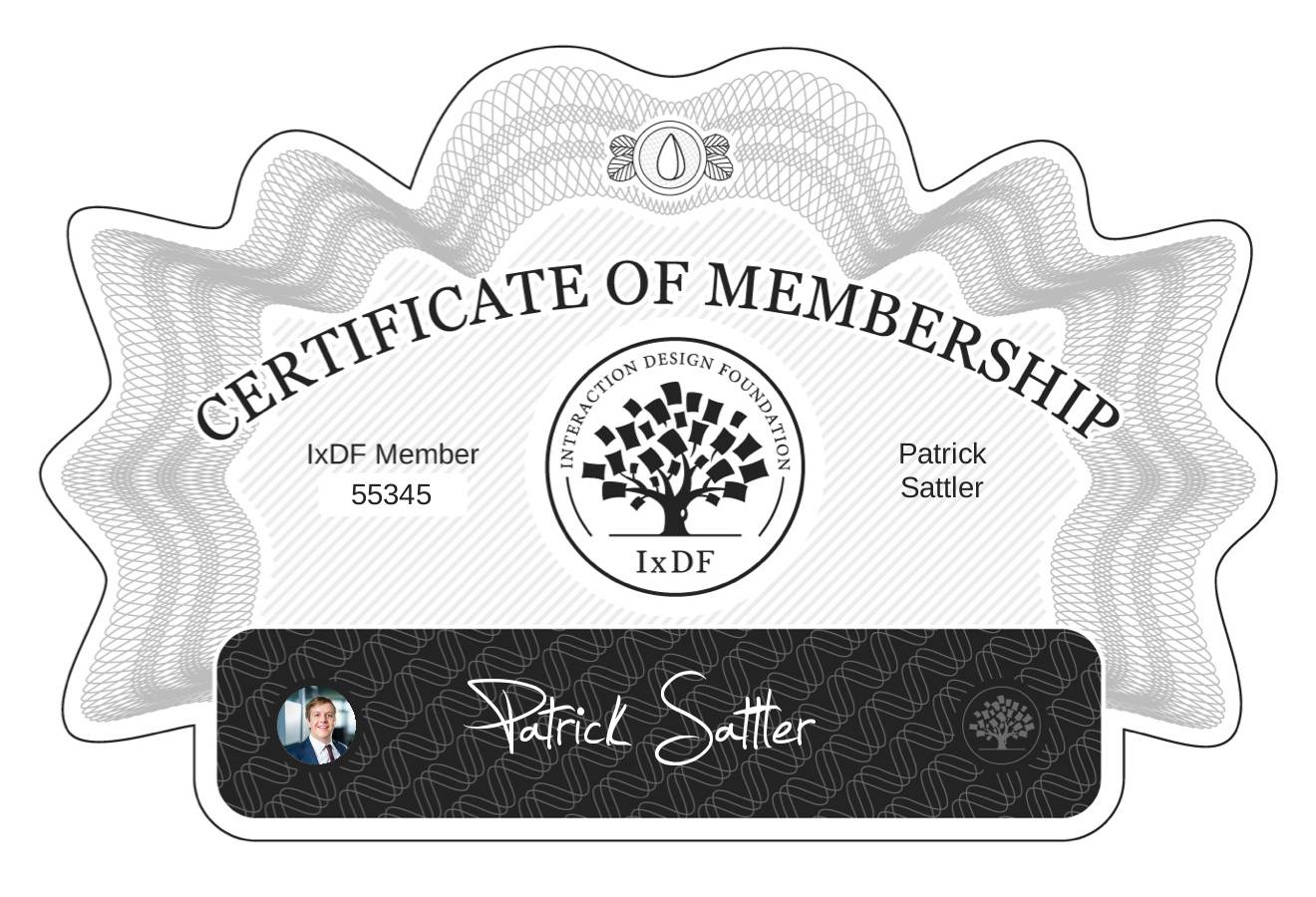 Certificate of Membership – Patrick Sattler