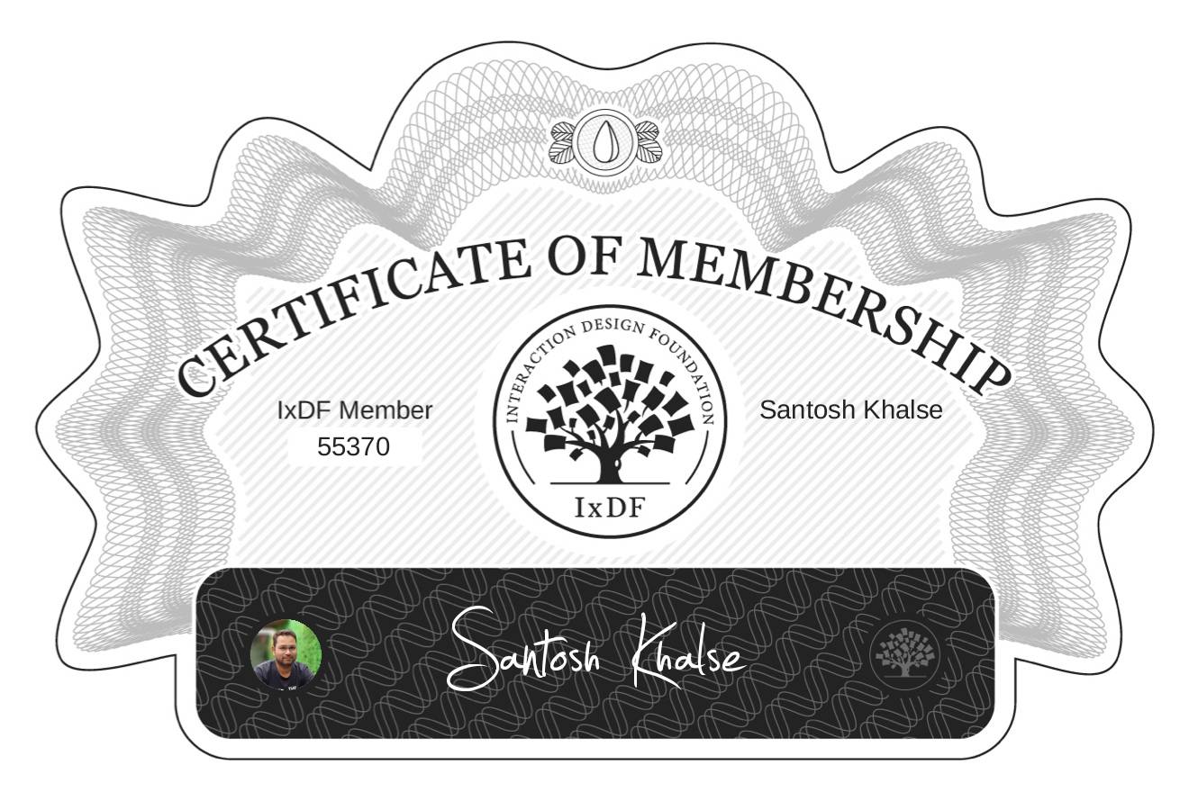 Certificate of Membership – Santosh Khalse