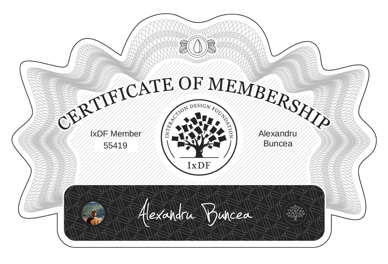Certificate of Membership – Alexandru Buncea