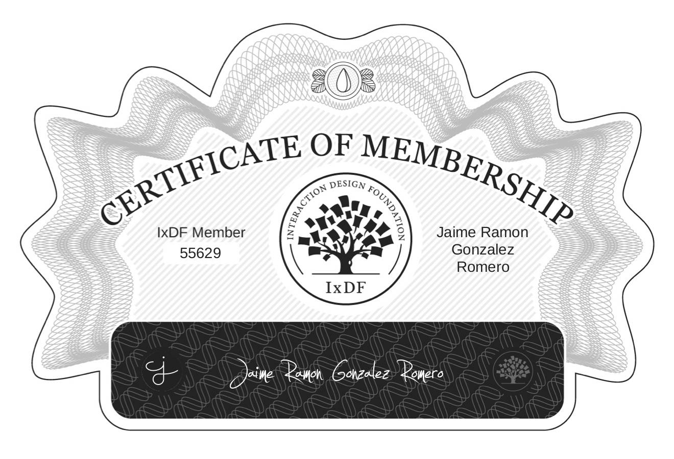 Certificate of Membership – Jaime Ramón González Romero
