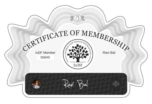Certificate of Membership – Ravi Bal