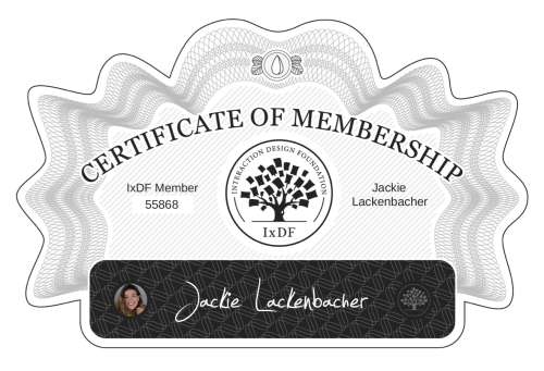 Certificate of Membership – Jackie Lackenbacher