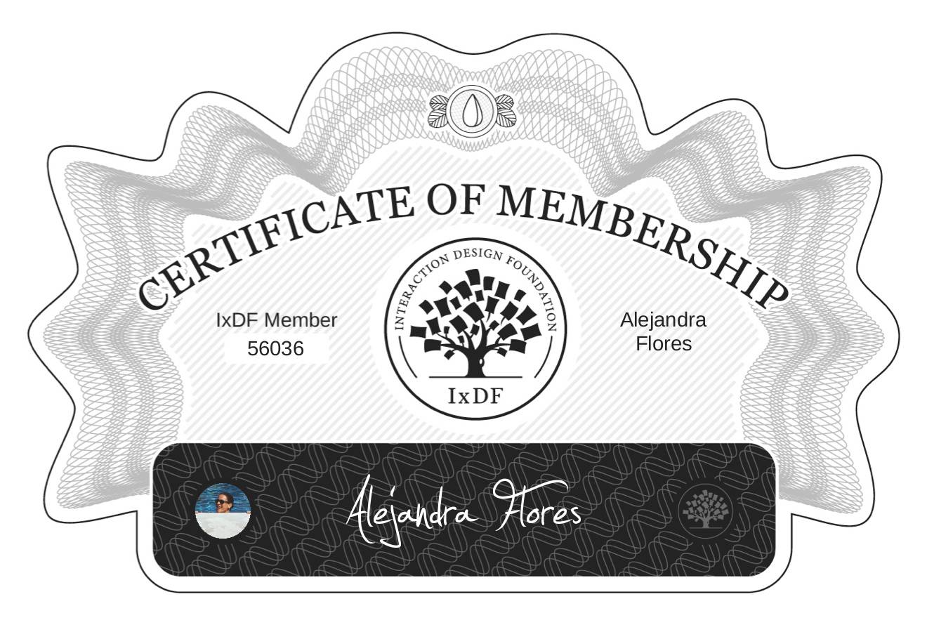 Certificate of Membership – Alejandra Flores