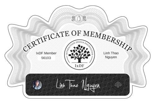 Certificate of Membership – Linh Thao Nguyen