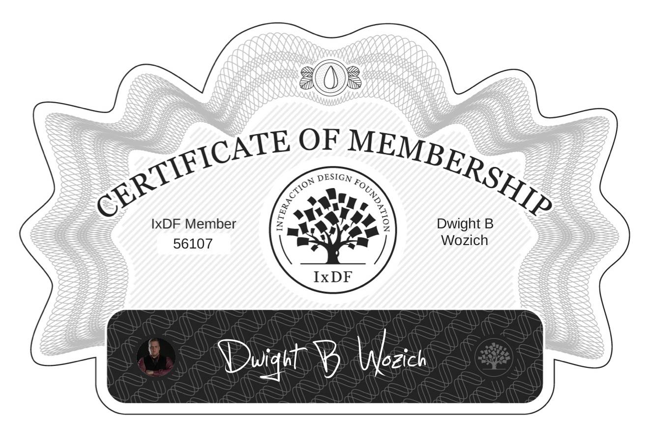 Certificate of Membership – Dwight B Wozich