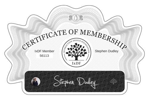 Certificate of Membership – Stephen Dudley