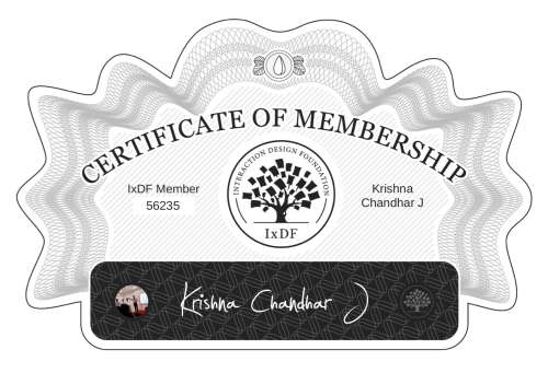 Certificate of Membership – Krishna Chandhar J