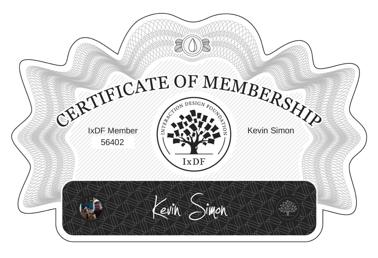Certificate of Membership – Kevin Simon