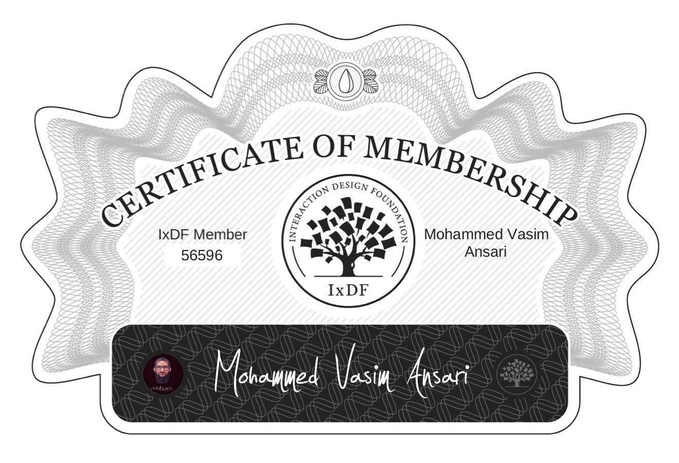 Certificate of Membership – Mohammed Vasim Ansari