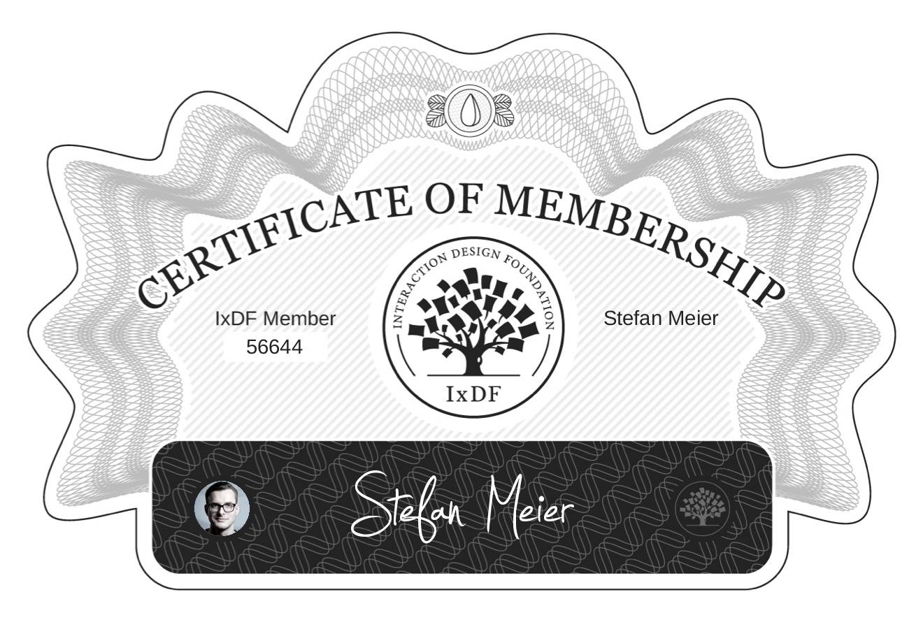 Certificate of Membership – Stefan Meier