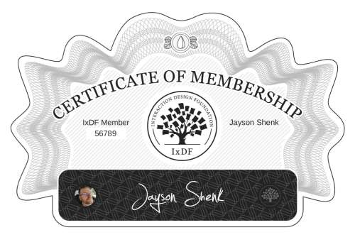 Certificate of Membership – Jayson Shenk