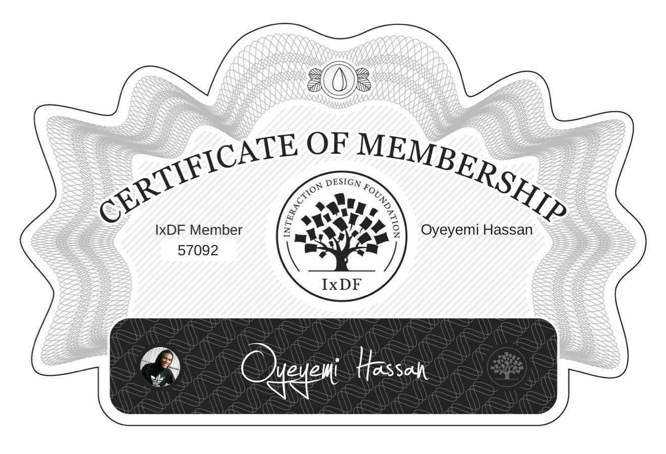 Certificate of Membership – Oyeyemi Hassan