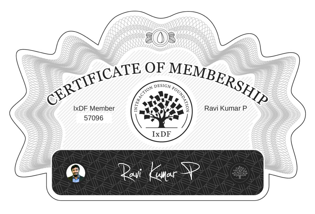 Certificate of Membership – Ravi Kumar P
