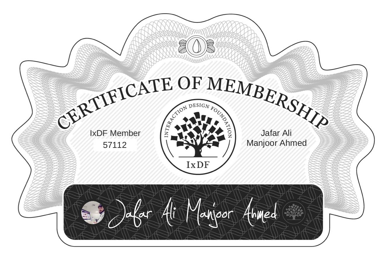 Certificate of Membership – Jafar Ali Manjoor Ahmed