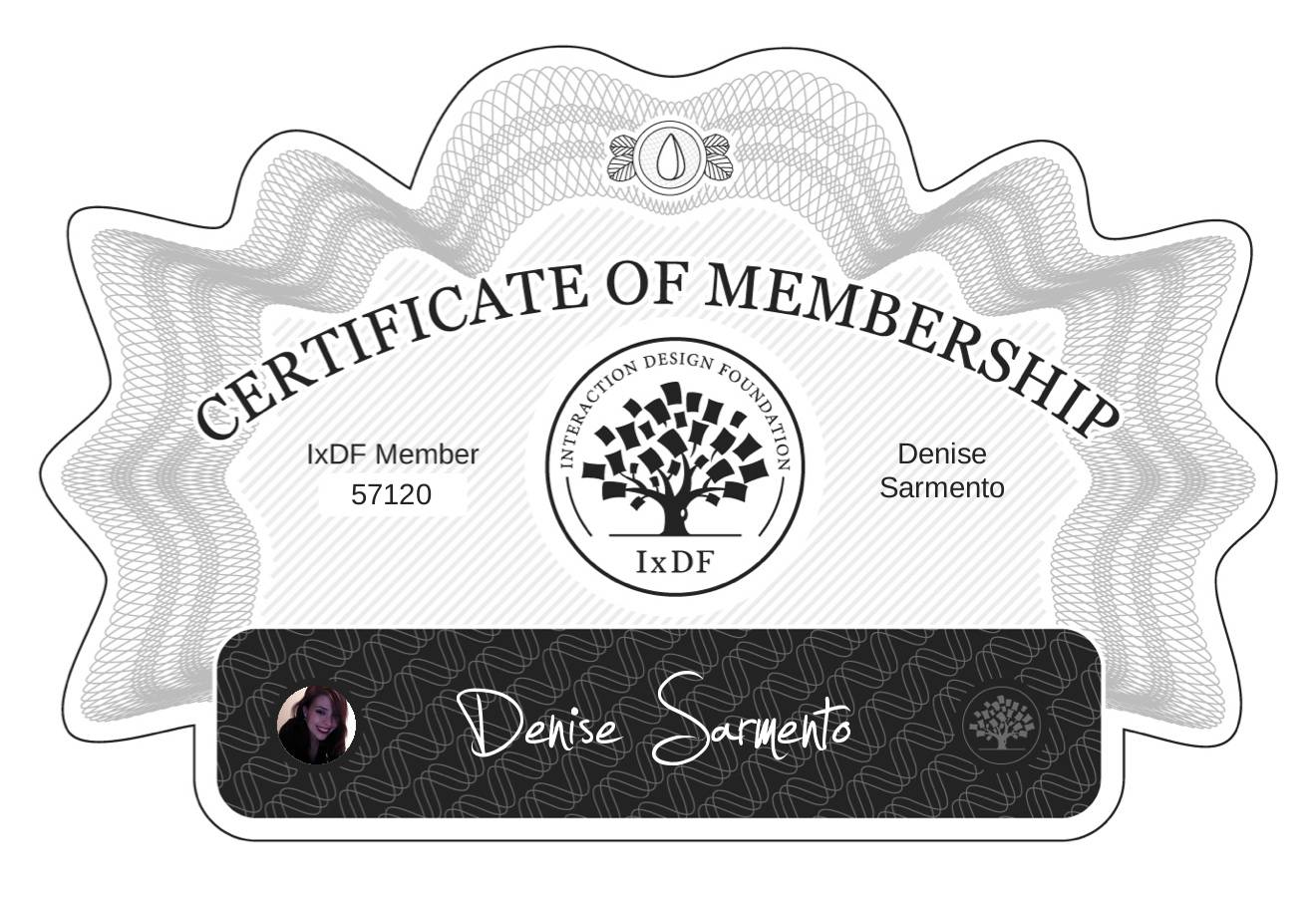 Certificate of Membership – Denise Sarmento
