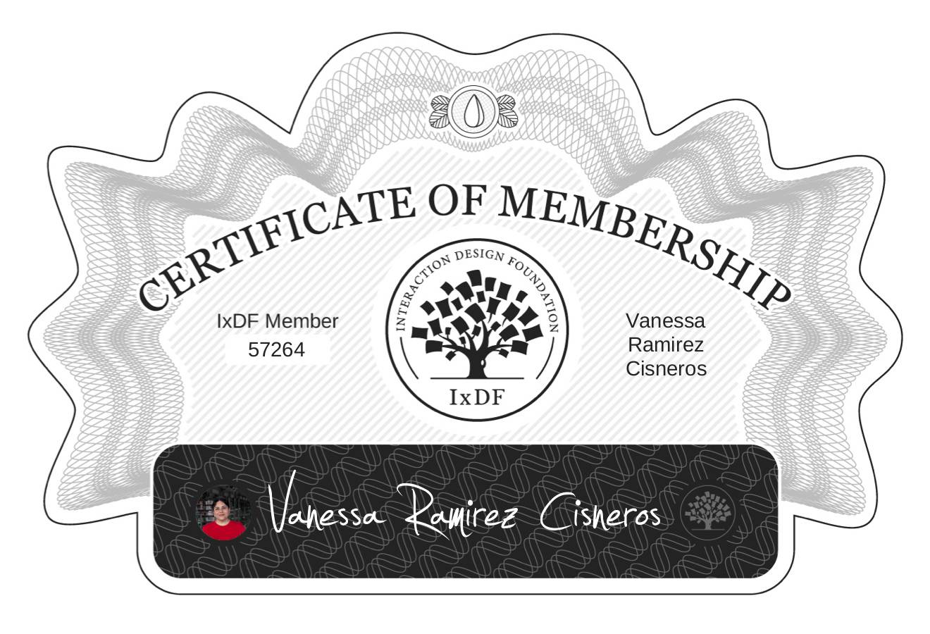 Certificate of Membership – Vanessa Ramirez Cisneros