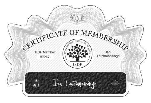 Certificate of Membership – Ian Latchmansingh