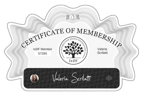Certificate of Membership – Valeria Scrilatti