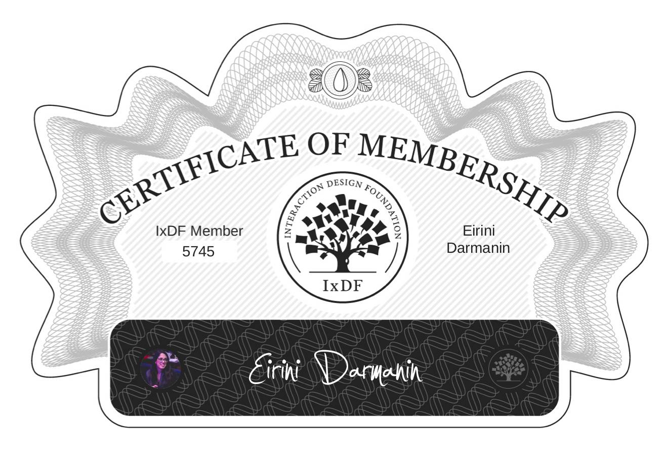 Certificate of Membership – Eirini Darmanin