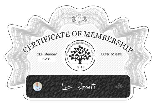 Certificate of Membership – Luca Rossetti