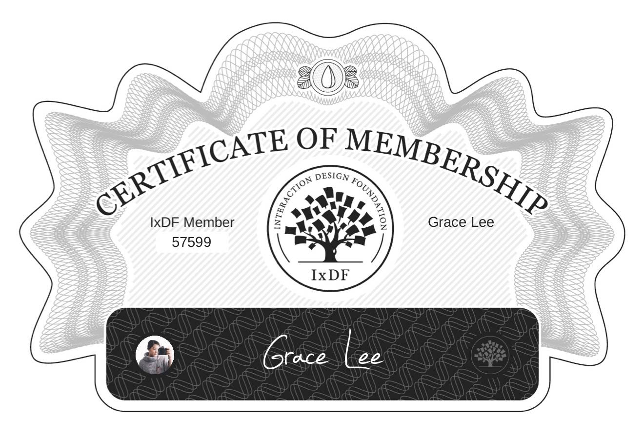 Certificate of Membership – Grace Lee