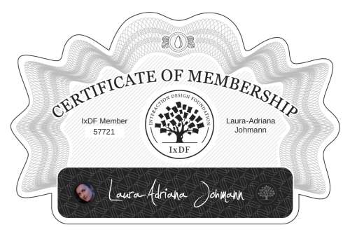 Certificate of Membership – Laura-Adriana Johmann