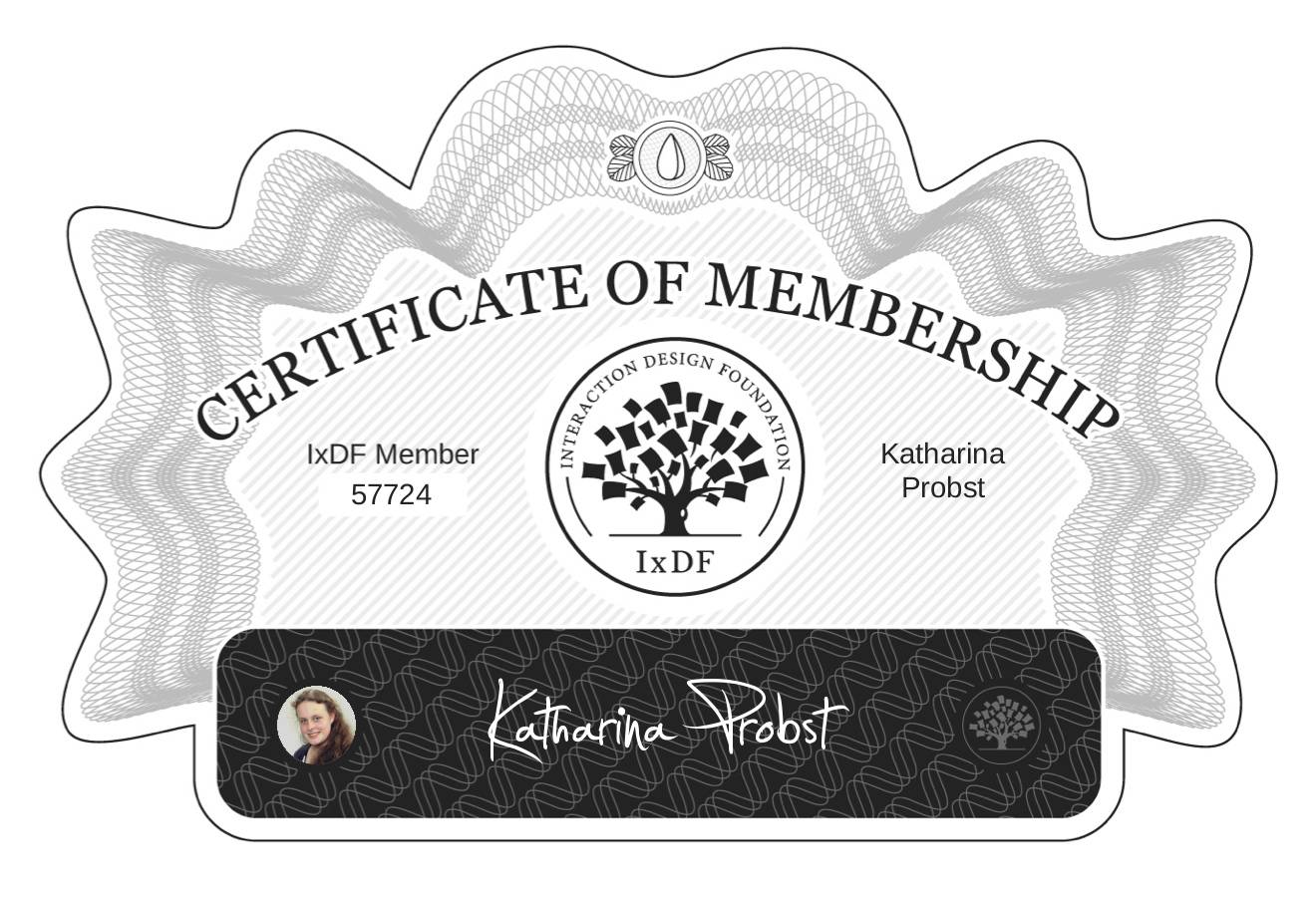 Certificate of Membership – Katharina Probst