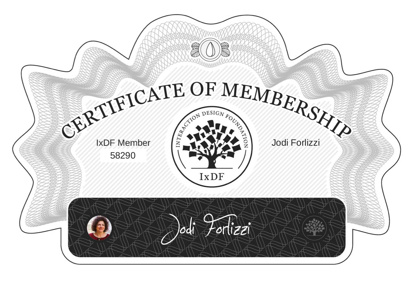 Certificate of Membership – Jodi Forlizzi
