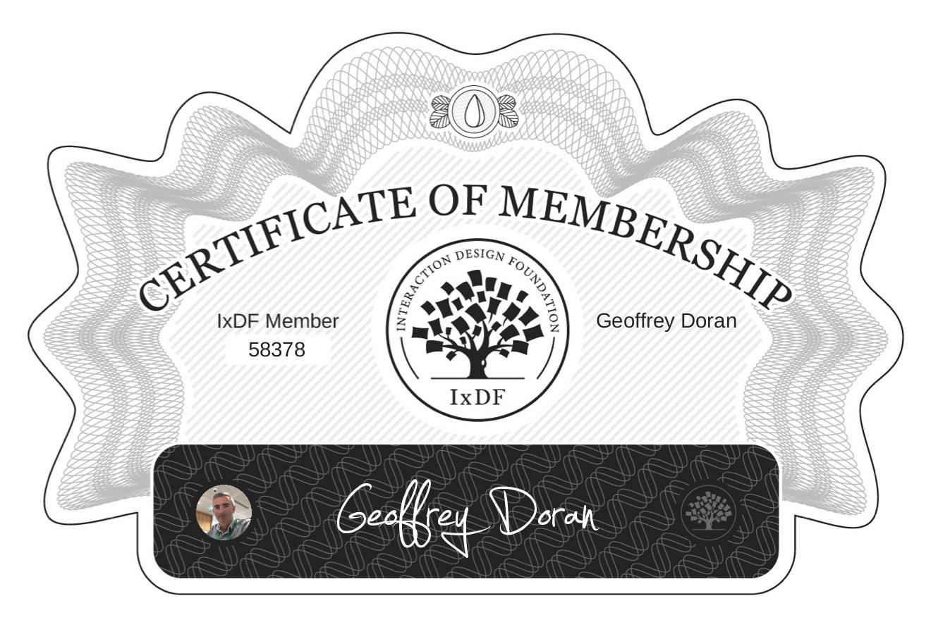 Certificate of Membership – Geoffrey Doran
