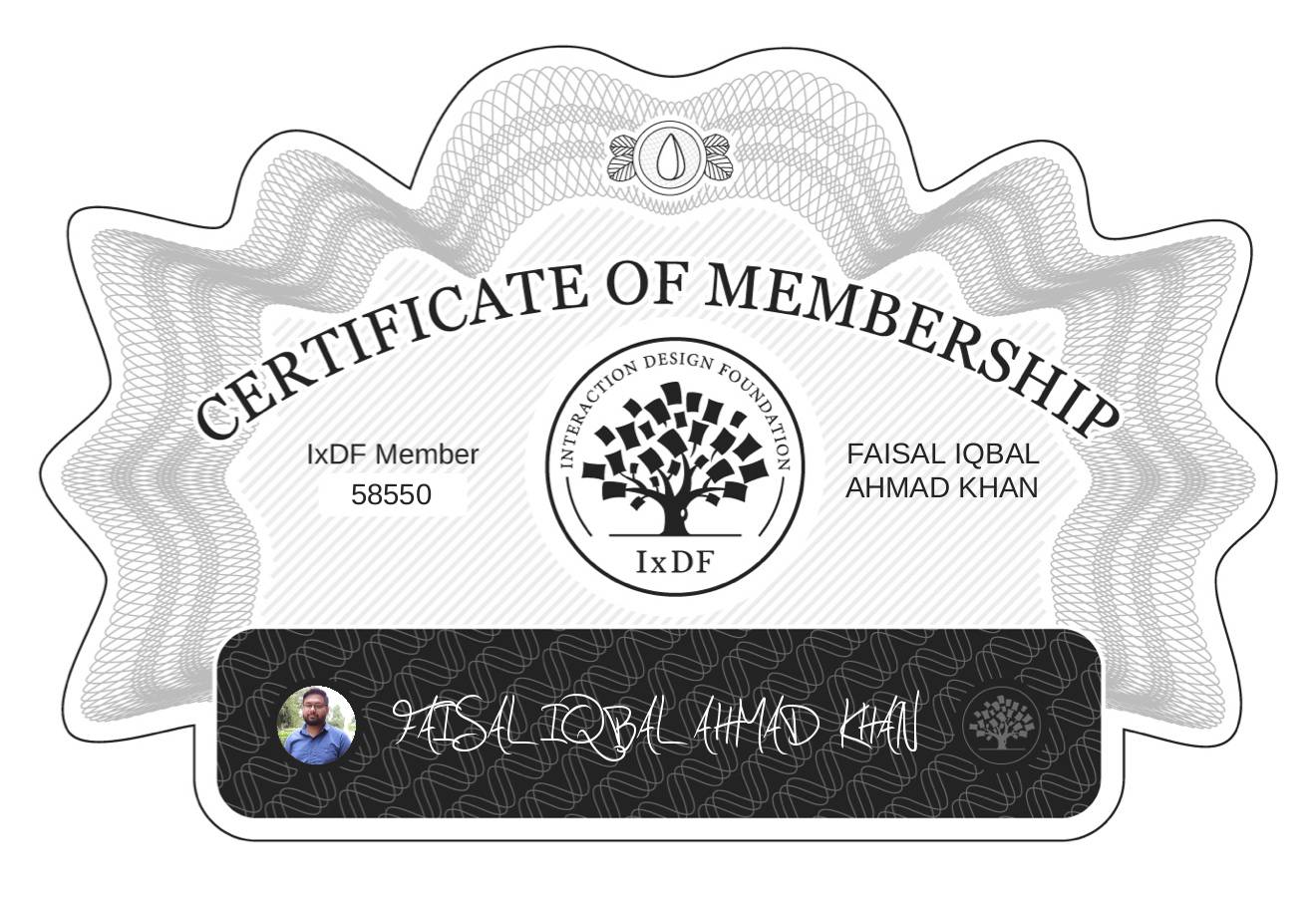 Certificate of Membership – FAISAL IQBAL AHMAD KHAN