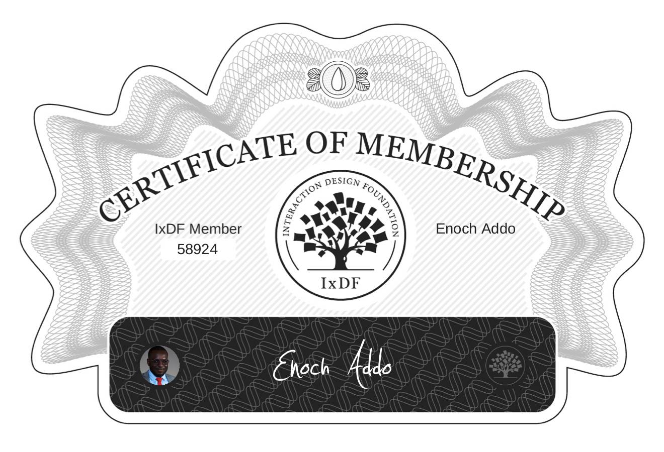 Certificate of Membership – Enoch Addo