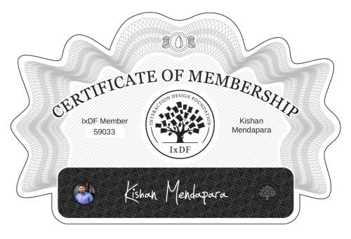 Certificate of Membership – Kishan Mendapara