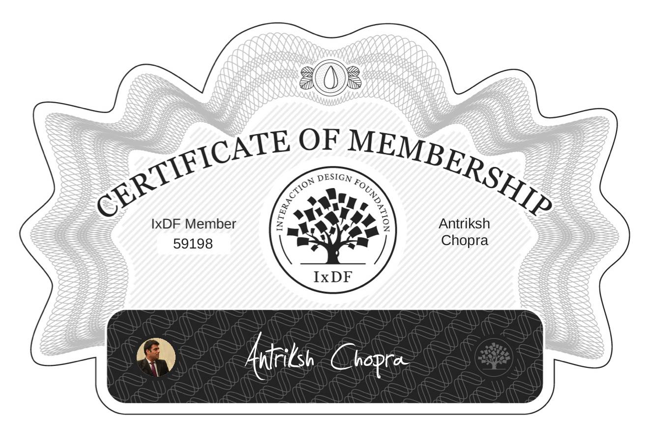 Certificate of Membership – Antriksh Chopra