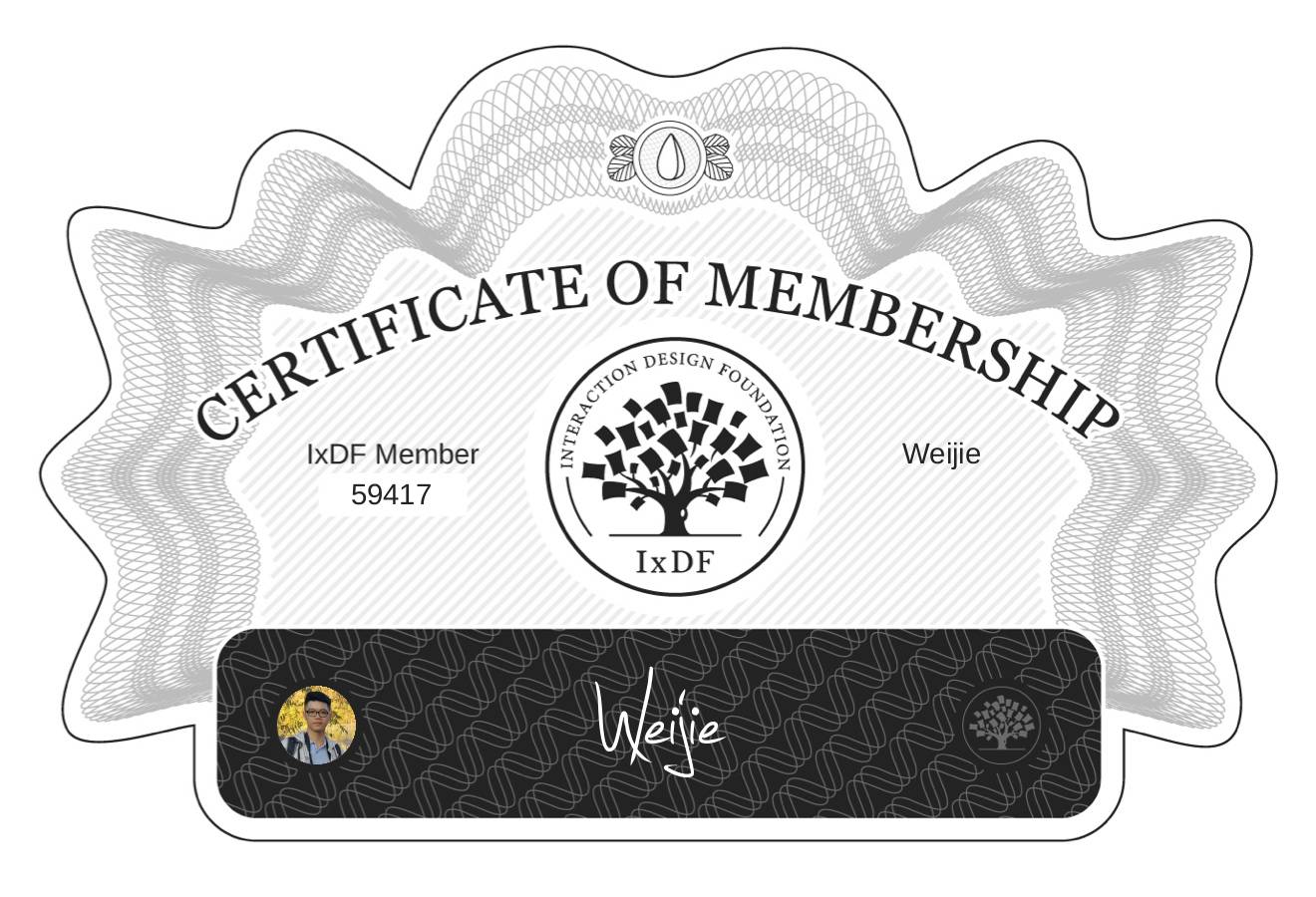 Certificate of Membership – Weijie