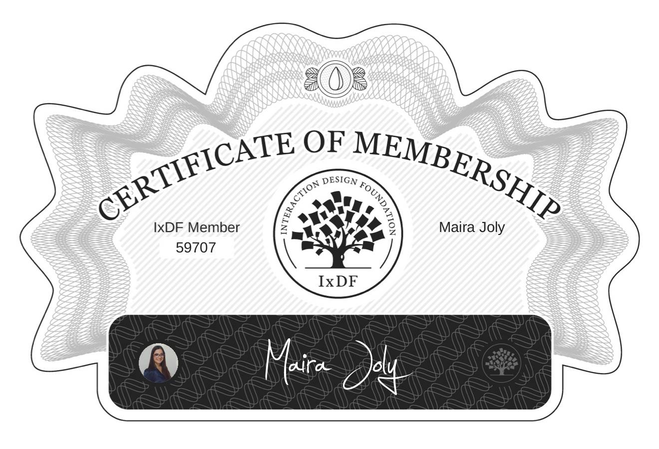 Certificate of Membership – Maira Joly