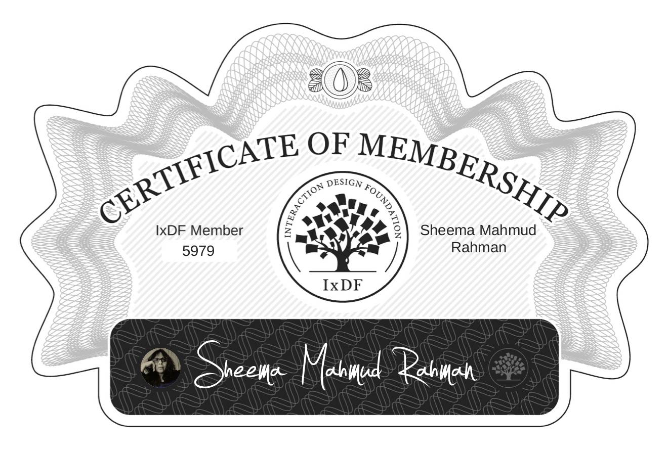 Certificate of Membership – Sheema Mahmud Rahman