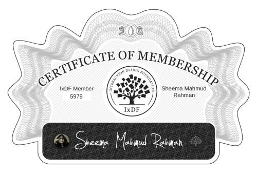Certificate of Membership – Sheema Mahmud Rahman