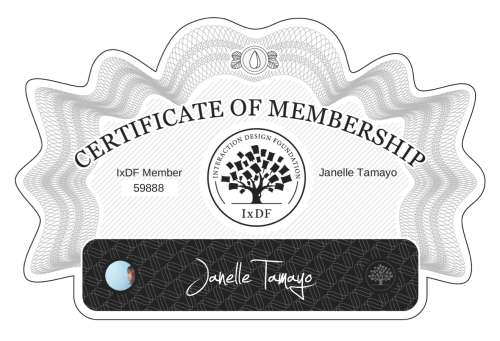 Certificate of Membership – Janelle Tamayo