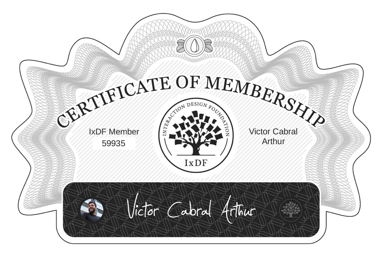 Certificate of Membership – Victor Cabral Arthur