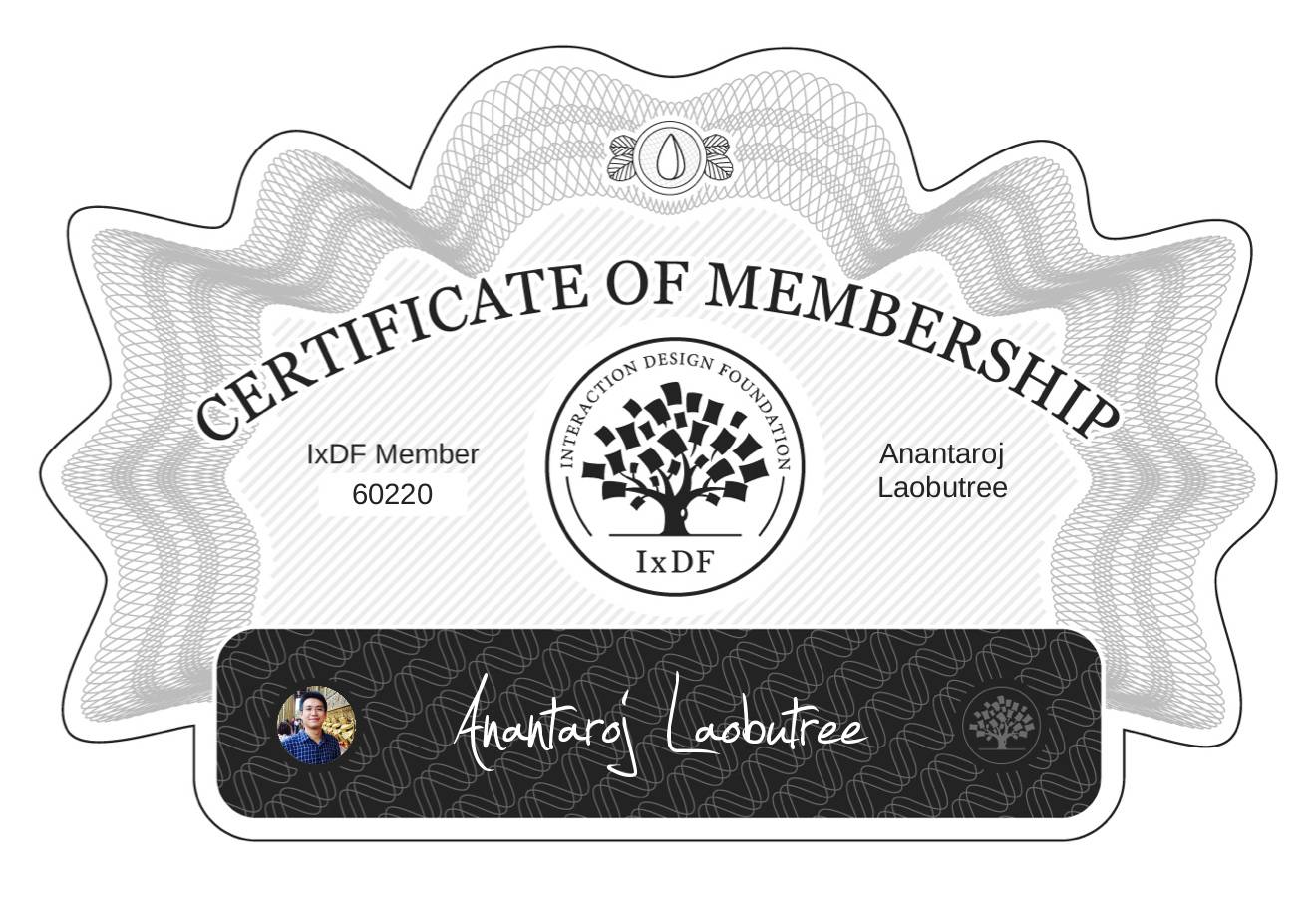 Certificate of Membership – Anantaroj Laobutree