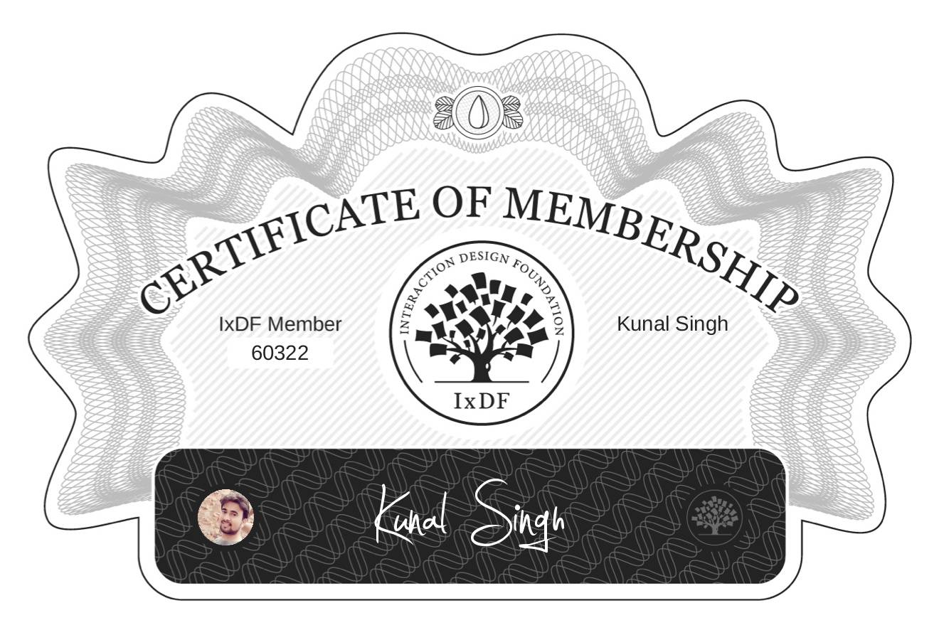 Certificate of Membership – Kunal Singh