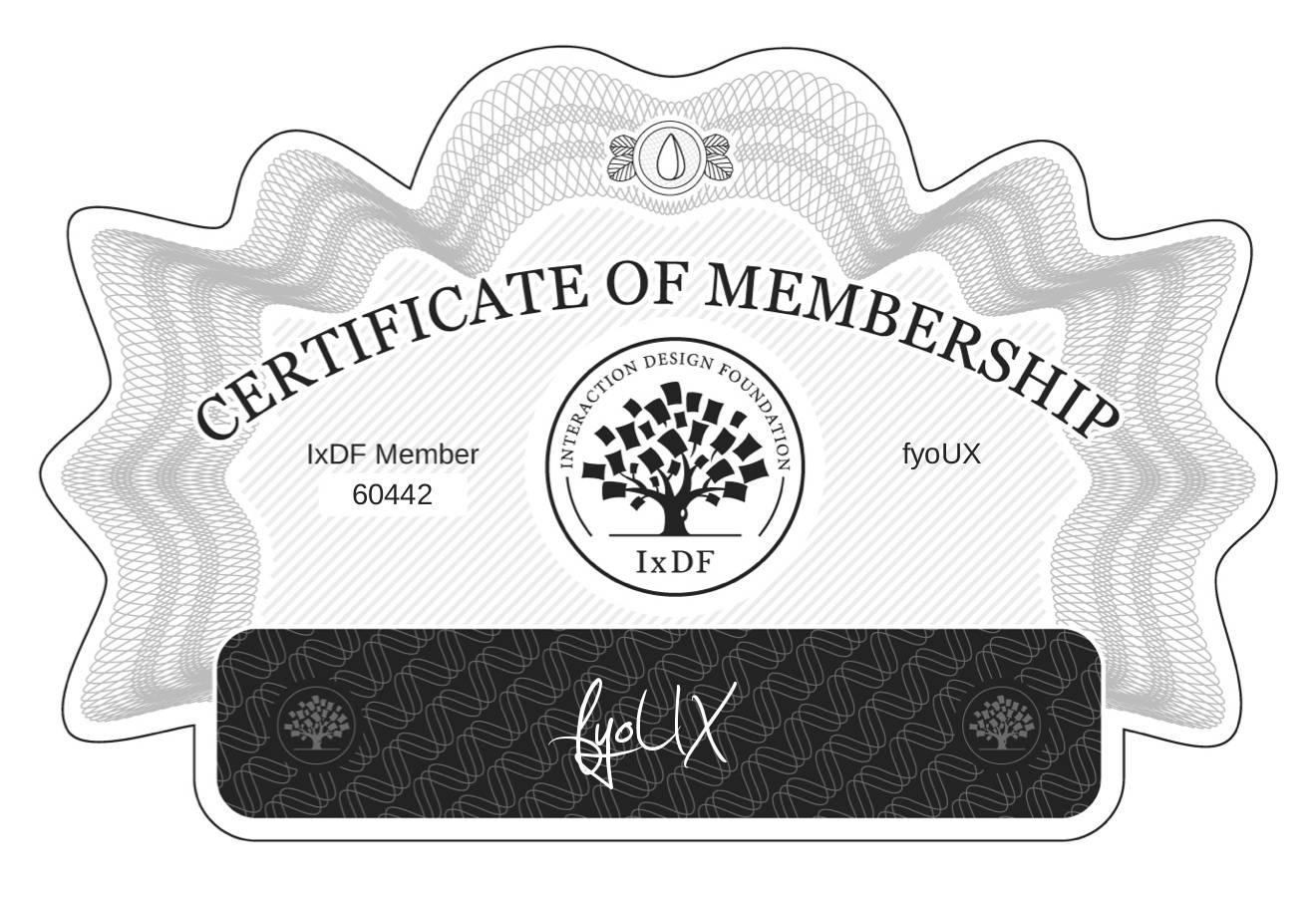 Certificate of Membership – fyoUX