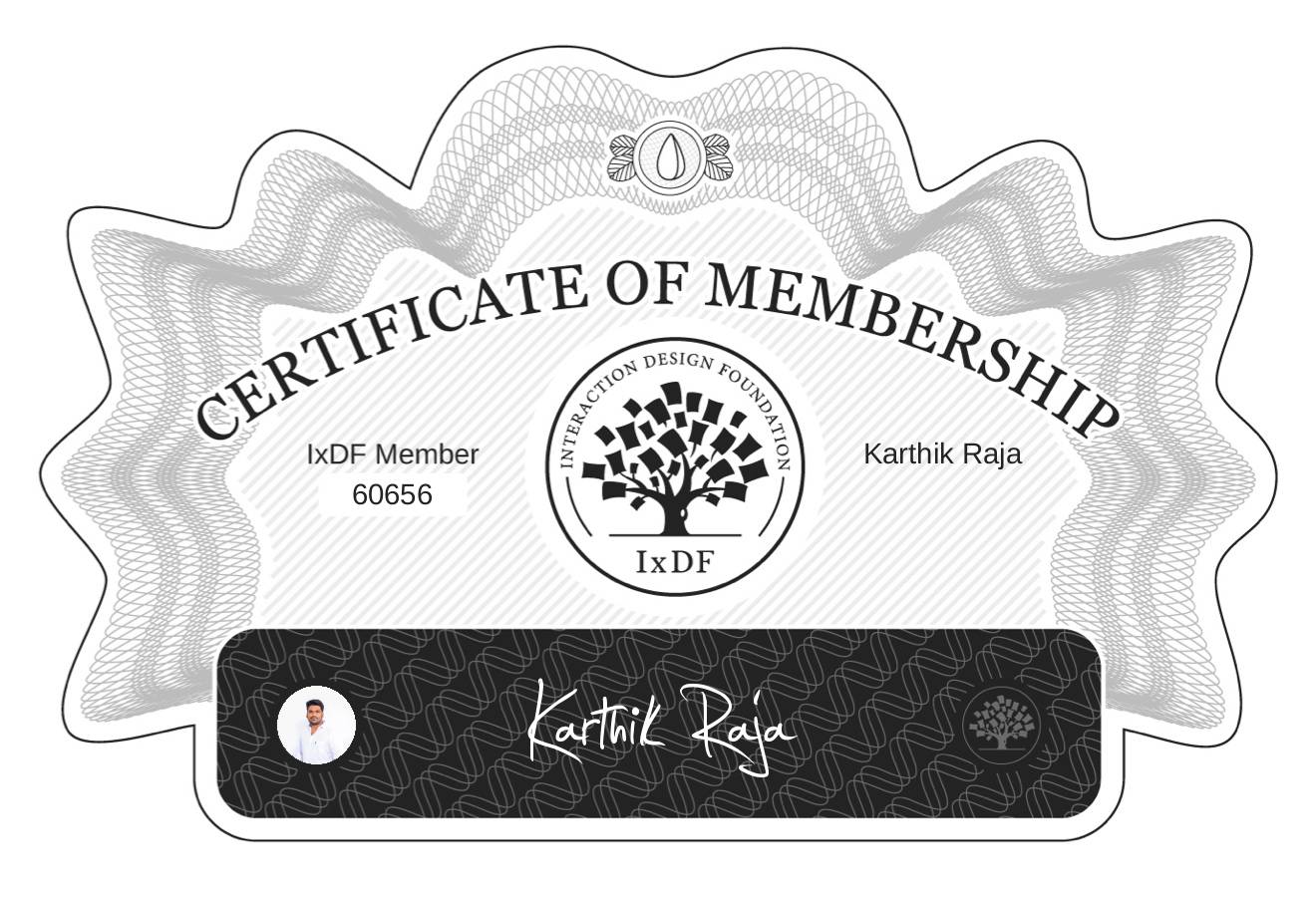 Certificate of Membership – Karthik Raja