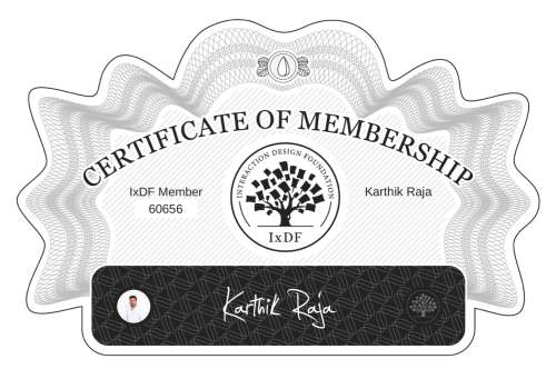 Certificate of Membership – Karthik Raja