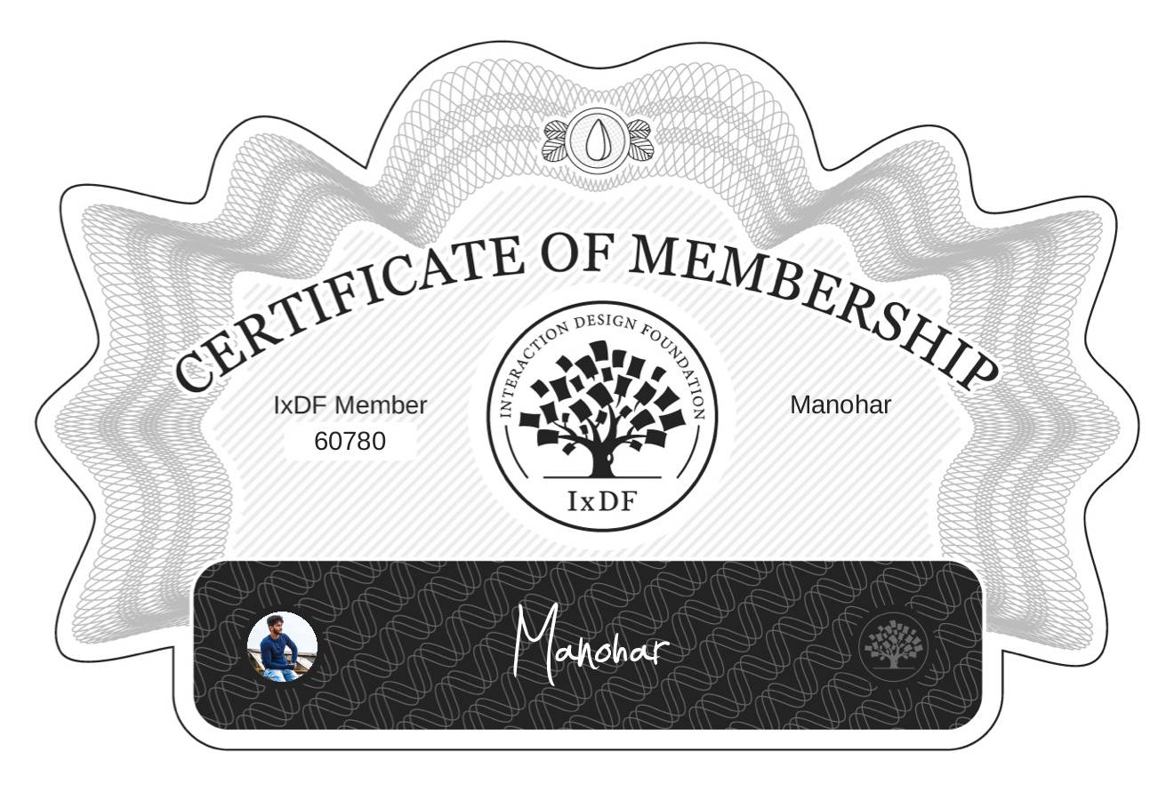 Certificate of Membership – Manohar