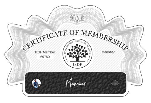 Certificate of Membership – Manohar