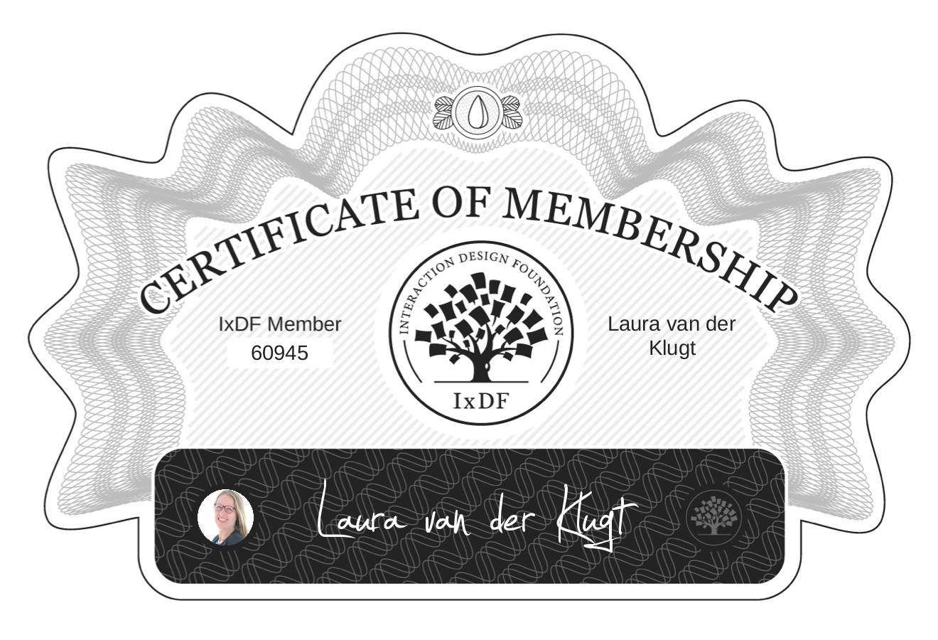 Certificate of Membership – Laura van der Klugt
