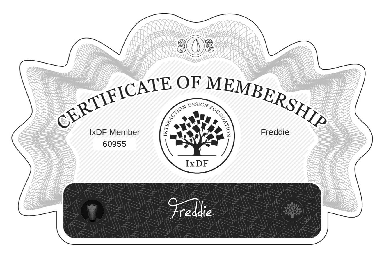 Certificate of Membership – Freddie