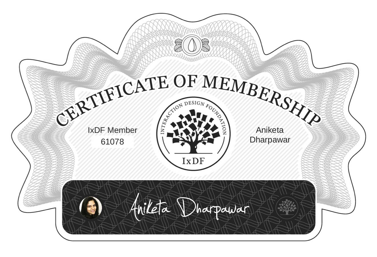 Certificate of Membership – Aniketa Dharpawar
